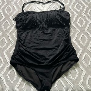 Swimsuits for All Women's Plus Size Fringe Bandeau One Piece Swimsuit size 20.